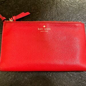Kate Spade Red Leather Malea Mulberry Street Wallet
